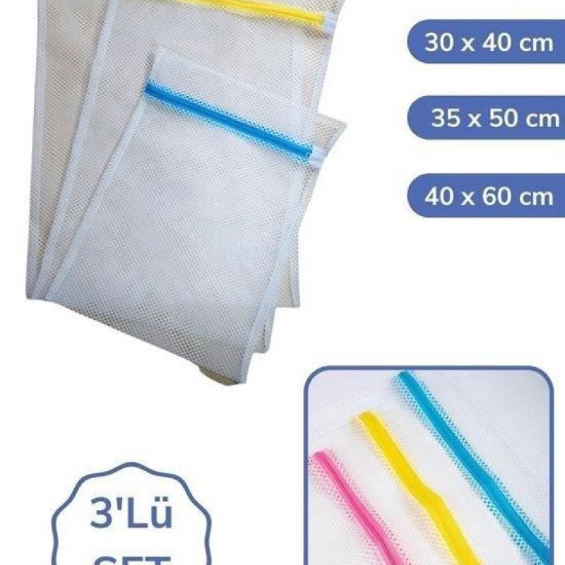 Livensense | Livensense® 3 Adet Çamaşır Yıkama Filesi Renkli Fermuarlı 3 Boy | Livensense® 3 Adet Çamaşır Yıkama Filesi Renkli Fermuarlı 3 Boy 8