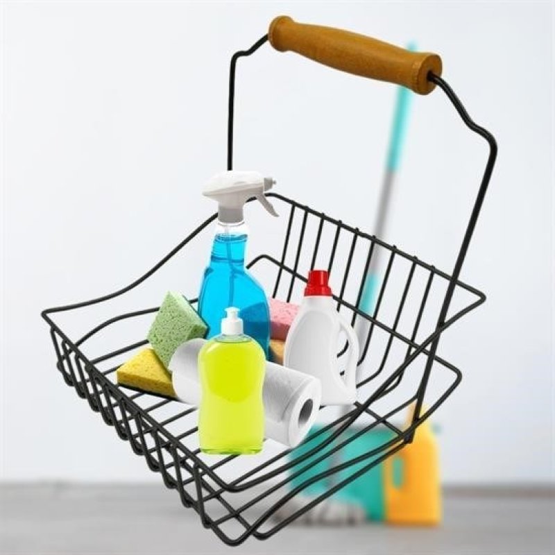 Livensense | Livensense® Retro Ferforje Askılı Siyah  Ahşap Kulplu Düzenleyici Mutfak Sepeti | Livensense® Retro Ferforje Askılı Siyah  Ahşap Kulplu Düzenleyici Mutfak Sepeti 8