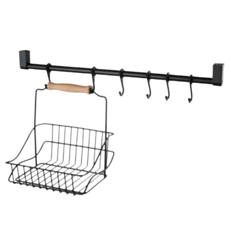 Livensense | Livensense® Retro Ferforje Askılı Siyah  Ahşap Kulplu Düzenleyici Mutfak Sepeti | Livensense® Retro Ferforje Askılı Siyah  Ahşap Kulplu Düzenleyici Mutfak Sepeti 10