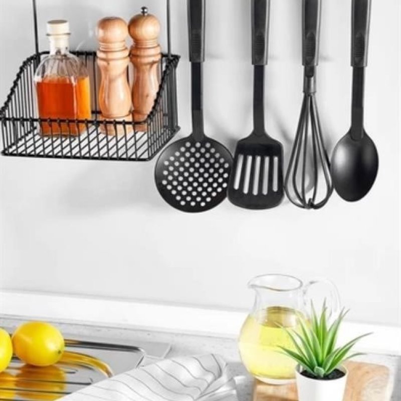 Livensense | Livensense® Retro Ferforje Askılı Siyah  Ahşap Kulplu Düzenleyici Mutfak Sepeti | Livensense® Retro Ferforje Askılı Siyah  Ahşap Kulplu Düzenleyici Mutfak Sepeti 11