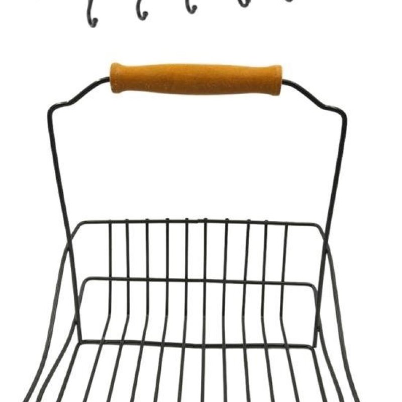 Livensense | Livensense® Retro Ferforje Askılı Siyah  Ahşap Kulplu Düzenleyici Mutfak Sepeti | Livensense® Retro Ferforje Askılı Siyah  Ahşap Kulplu Düzenleyici Mutfak Sepeti 13