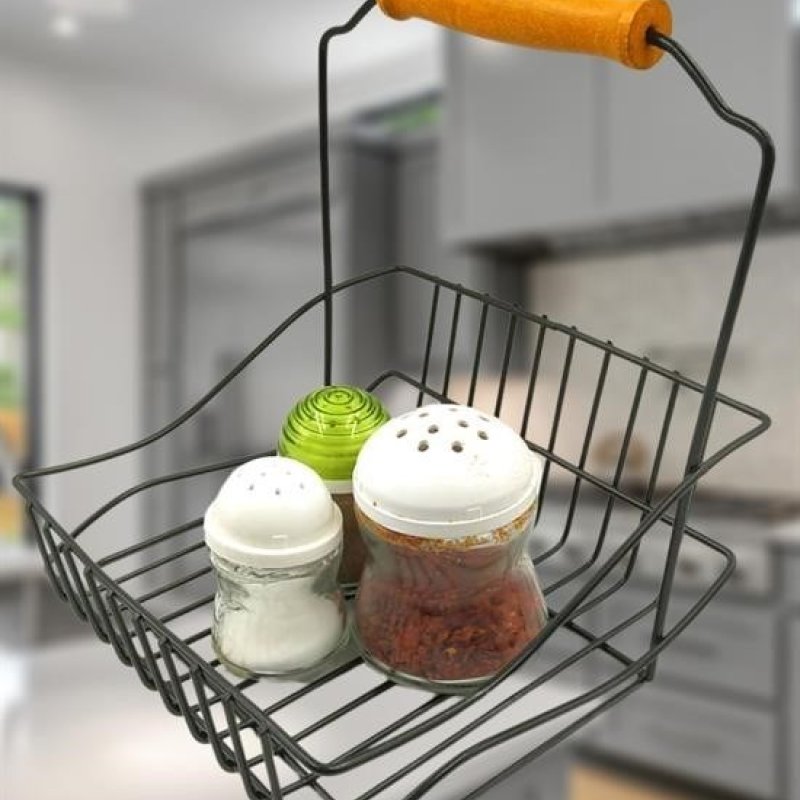 Livensense | Livensense® Retro Ferforje Askılı Siyah  Ahşap Kulplu Düzenleyici Mutfak Sepeti | Livensense® Retro Ferforje Askılı Siyah  Ahşap Kulplu Düzenleyici Mutfak Sepeti 15