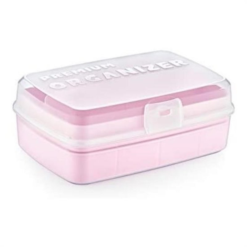 Livensense | Livensense® 12 Bölmeli Çok Amaçlı Takı Toka Kutusu Dikiş Kutusu Kapaklı Organizer Kutusu Bölmeli Kutu